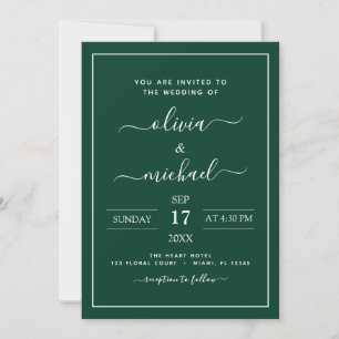 Emerald Green Wedding with Photo Invitation