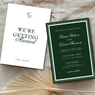 Emerald Green We're Getting Married Wedding Invitation