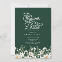 Emerald Green White Fresh Flowers Bridal Shower