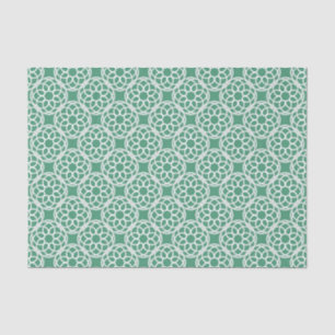 Emerald Green White Geometric Seamless Pattern Tissue Paper