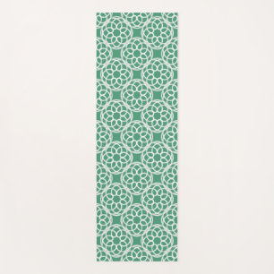Emerald Green White Geometric Seamless Pattern Yoga Mat
