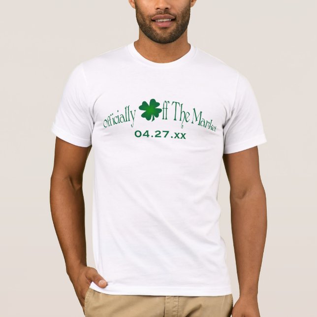 Emerald Green, White Shamrock Lucky in Love Tee (Front)