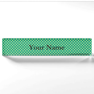 Emerald Green with Yellow Polka Dots by STaylor Nameplate