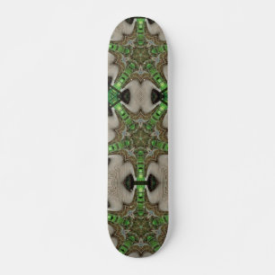 Emerald green wood abstract art skateboard