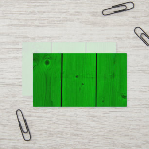 Emerald Green Wood Fence Print Business Card