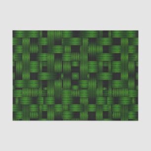 Emerald Green Woven Basket Texture Pattern Tissue Paper