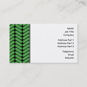 Emerald Green Zigzags inspired by Knitting. Business Card