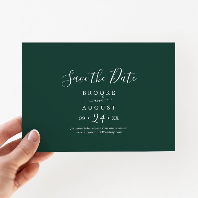 Emerald Greenery Coordinate Horizontal Save The Date (Creator Uploaded)