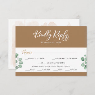 Emerald Greenery Coordinate Menu Choice RSVP Card