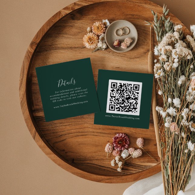 Emerald Greenery Coordinate QR Code Details Enclosure Card (Creator Uploaded)