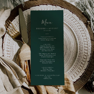 Emerald Greenery Coordinate Wedding Dinner Menu