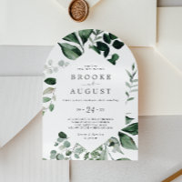 Emerald Greenery Elegant Boho Casual Arch Wedding