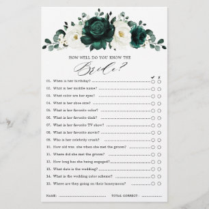 Emerald Greenery Eucalyptus Bridal Shower Game    