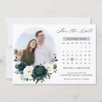 Emerald Greenery Eucalyptus White Floral Calendar