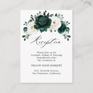 Emerald Greenery Eucalyptus White Floral Wedding Enclosure Card