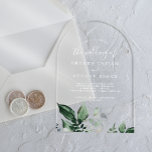 Emerald Greenery Eucalyptus White Mountain Wedding Acrylic Invitations<br><div class="desc">These emerald greenery eucalyptus white mountain wedding acrylic invitations are perfect for a boho wedding.

The elegant yet rustic design features moody dark green watercolor leaves and eucalyptus with a modern bohemian woodland feel.</div>
