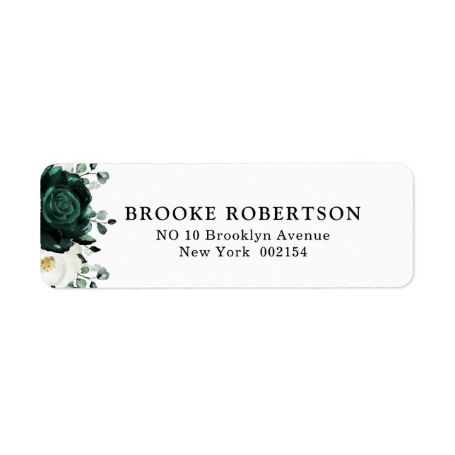 Emerald Greenery Eucalyptus White  Return Address Label (Front)