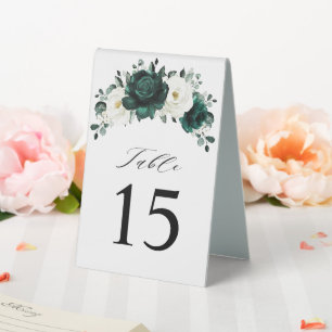 Emerald Greenery Eucalyptus White Table Number