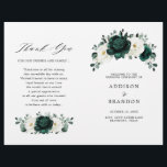 Emerald Greenery Eucalyptus White Wedding Program<br><div class="desc">Elegant Emerald green greenery & ivory white floral botanical wedding program featuring white roses and elegant green watercolor eucalyptus leaves . Please contact me for any help in customisation or if you need any other product with this design.</div>