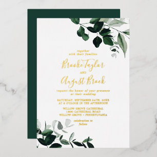 Emerald Greenery   Gold Foil Families Wedding