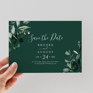 Emerald Greenery Green Horizontal Save The Date
