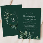 Emerald Greenery | Green The Wedding Of Invitation<br><div class="desc">This emerald greenery green wedding invitation is perfect for a boho wedding. The elegant yet rustic design features moody dark green watercolor leaves and eucalyptus with a modern bohemian woodland feel.</div>