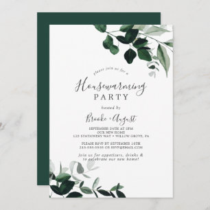 Emerald Greenery Housewarming Party Invitation