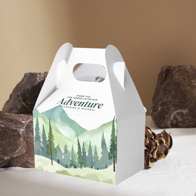 Emerald Greenery Mountain Pine Rustic Wedding  Favour Box (Creator Uploaded)