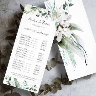 emerald greenery price list rack card