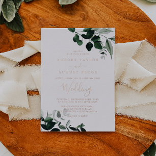Emerald Greenery   Rose Gold Foil Wedding