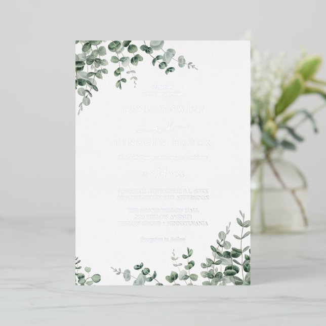 Emerald Greenery | Silver Foil Wedding  (Standing Front)
