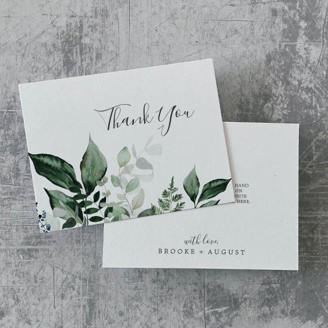 Emerald Greenery Thank You Card (Creator Uploaded)