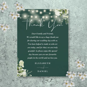 Emerald Greenery Thank You Wedding Place Card