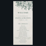 Emerald Greenery Vintage Botanical Wedding Program<br><div class="desc">Elegant Emerald green greenery vintage botanical wedding program featuring elegant green watercolor flowers and leaves. Please contact me for any help in customisation or if you need any other product with this design.</div>