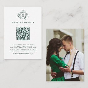 Emerald Greenery Vintage Botanical Wedding Website Enclosure Card