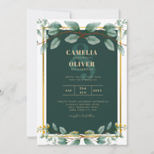 Emerald Greenery Wedding Botanical Nature Invites
