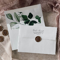 Emerald Greenery Wedding Invitation