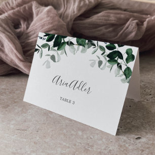 Emerald Greenery Wedding Place Card
