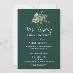 Emerald Greenery   Wedding Reception Invitation