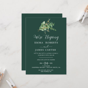 Emerald Greenery   Wedding Reception Invitation