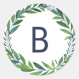 Emerald Greenery Wedding Seal Monogram