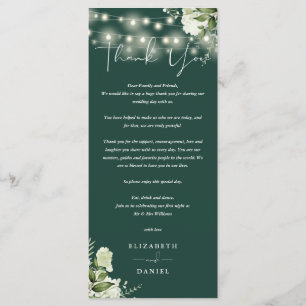 Emerald Greenery Wedding Thank You Place Card