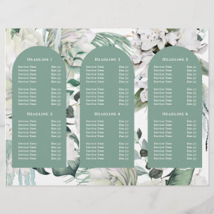 emerald greenery white flowers elegant brochure
