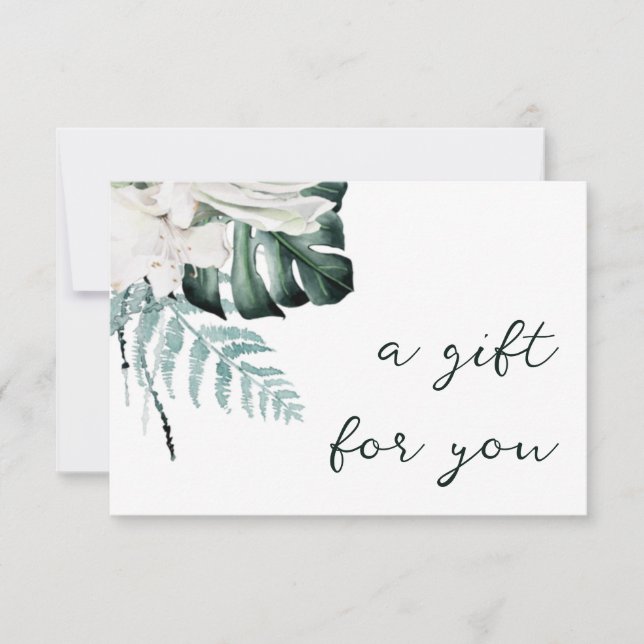 emerald greenery white flowers gift certificate (Front)