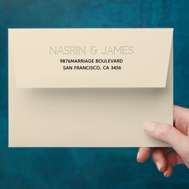 Emerald Grey Wedding Return Address Envelope (Hand)