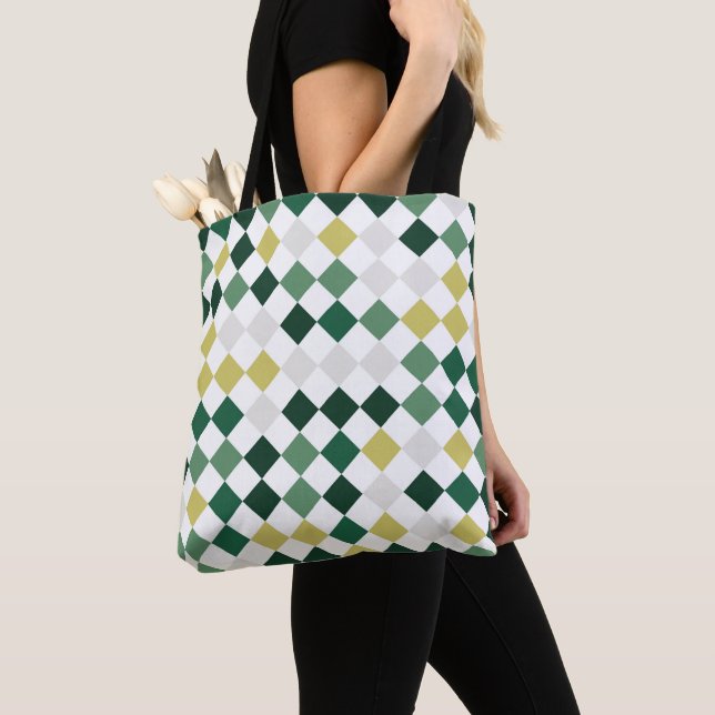 Emerald Harmony Diamonds Tote Bag (Close Up)