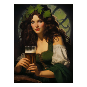 Emerald Heart, Golden Ale   Mediaeval Irish Maiden Poster