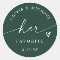 Emerald Her Favorite Script Wedding Treat Bag