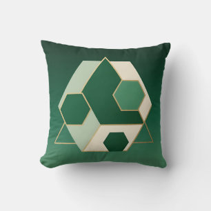 Emerald Hexagon Geometric Luxe Cushion