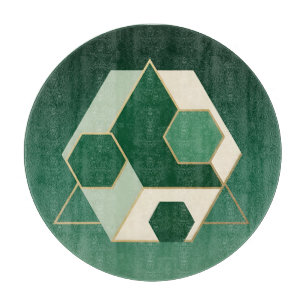 Emerald Hexagon Geometric Luxe Cutting Board